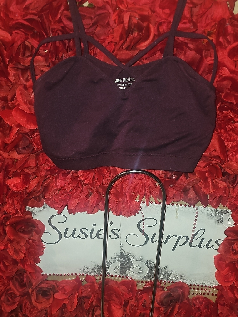 Zenana Outfitters Plum Stretch Bralette Size L/XLarge